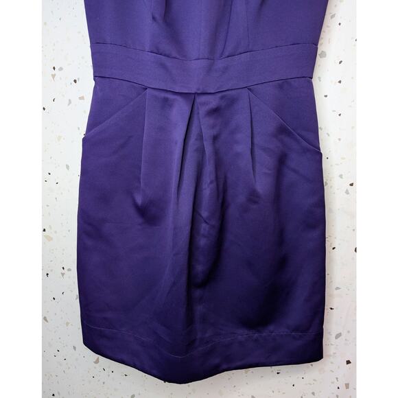 Shoshanna Royal Purple Sheath Dress Square Neck Pockets Size 8 EUC - Picture 7 of 7